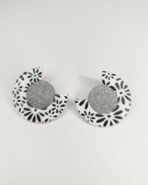 Pendientes comecocos flores – Gris