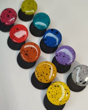 Pendientes doble círculo motas