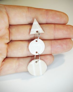 Pendientes beige rayas