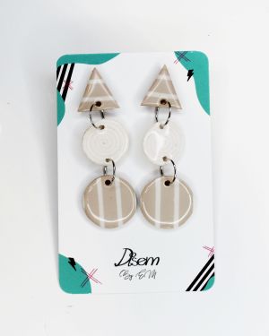 Pendientes beige rayas