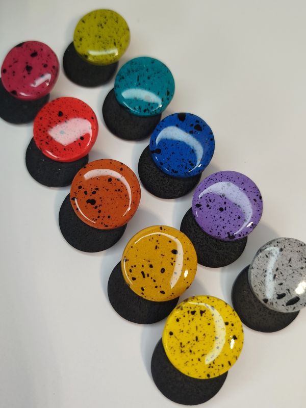 Pendientes doble círculo motas