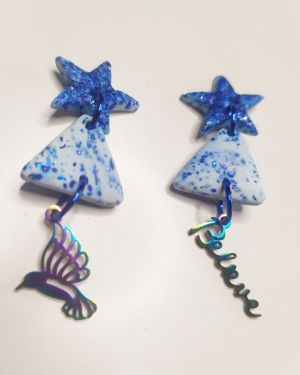 Pendientes azul purpurina y estrellas de regalo Pack
