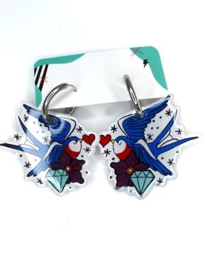 Pendientes tattoo golondrina