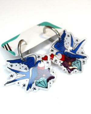 Pendientes tattoo golondrina