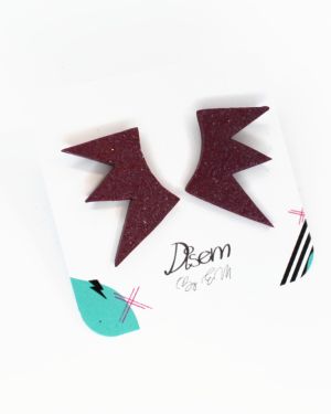 Pendientes Kresta medianos – Granate oscuro