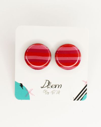 Círculos pegados rayas rojas