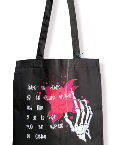 Totebag-bolso se escapa una flor
