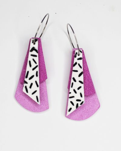 Aretes de tres piezas rosas