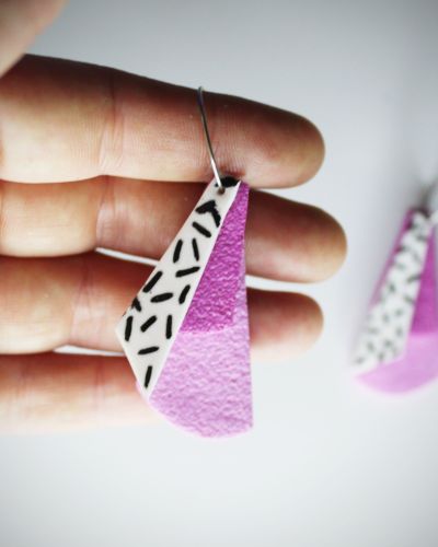 Aretes de tres piezas rosas