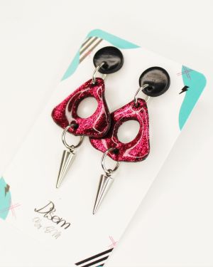 Pendientes Abstract Punk – Granate oscuro