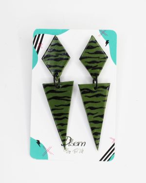 Triángulos Animal Print – Verde militar