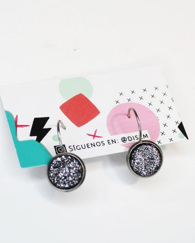 Pendientes cabujón de punto