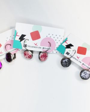 Pendientes cabujón de punto