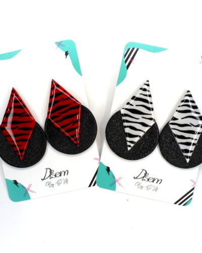 Pendientes Rombo cebra