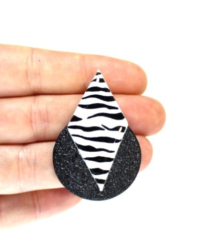 Pendientes Rombo cebra