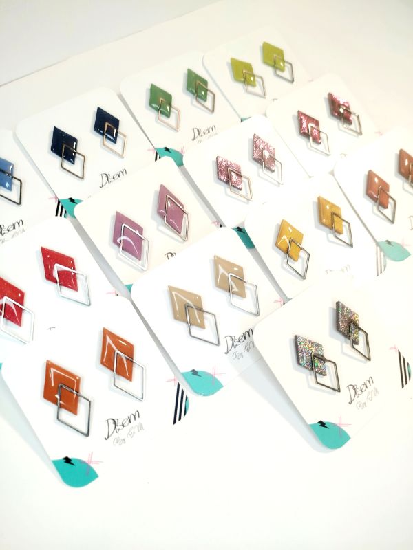 Pendientes mini rombo