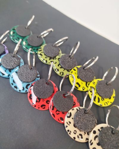 Aros circulos animal print