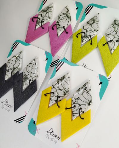 Pendientes Patagonia flores