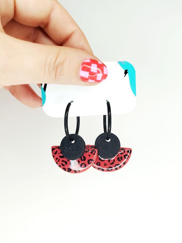 Aros medio círculo animalprint