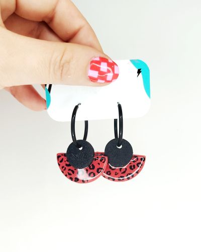 Aros medio círculo animalprint