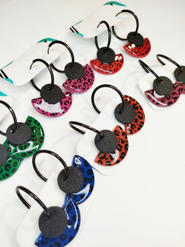 Aros medio círculo animalprint